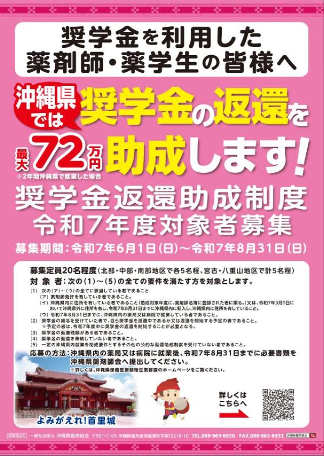 沖縄県薬剤師奨学金返還助成制度